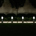 Pure Garden Pure Garden 50-LG1062 15 in. Stainless Steel Solar Path Bollard Outdoor Stake Lighting for Garden - Silver - Set of 6 50-LG1062